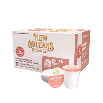 New Orleans Roast Bride's Cake Single Serve Coffee - Elegant Amaretto Cream Blend - 12 Count