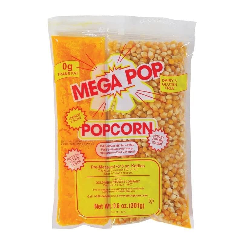 Generic Mega-pop Popcorn Kit with Coconut Oil, 10.5 Oz, 6 Ct, Model R4-FLLX-3LPP