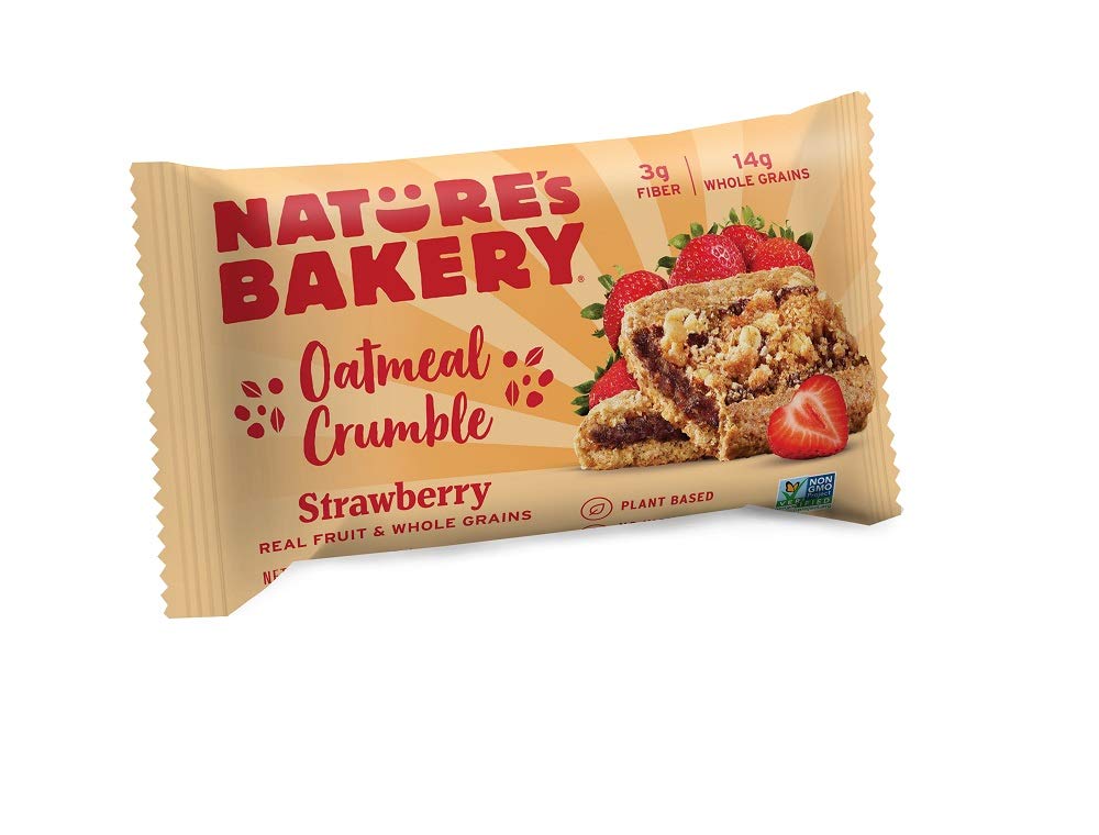 Natures Bakery Oatmeal Crumble Bars, Strawberry, 6-6 Count Boxes (36 Bars), Vegan Snacks, Non-GMO