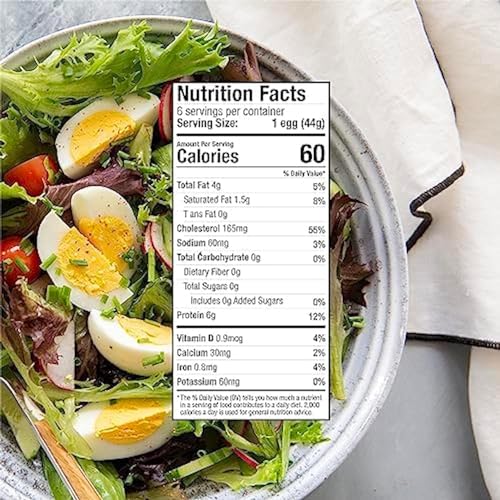 Vital Farms, Pasture-Raised Hard Boiled Eggs, Resealable Bag, 6 Ct