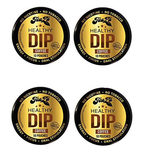 TeaZa Herbal Dip Coffee Pouches - Nicotine Free, smoky aroma Free - 10 Count (Pack of 4)