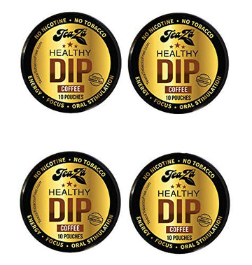 TeaZa Herbal Dip Coffee Pouches - Nicotine Free, smoky aroma Free - 10 Count (Pack of 4)