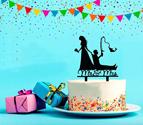 Tztwodcaz Fishing Wedding Cake Topper, Funny Mr&Mrs Cake Topper, Gift For A Wedding/Bridal Shower/Anniversary Party (Fishing)
