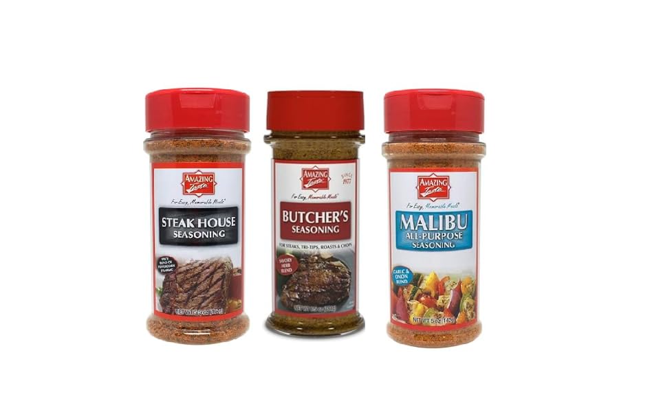 Amazing Life Seasoning Set  Steak House  ButcherS & Tropical Style All-Purpose  3 Pack