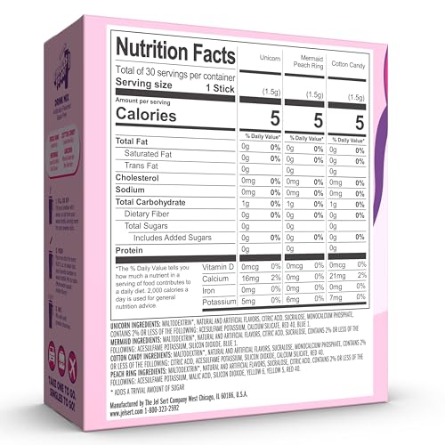 Wylers Light Singles To Go Water Drink Mix, 30 Sticks, V1 Fun Flavors Pack (Cotton Candy, Mermaid, Peach Ring, Unicorn), Sugar F