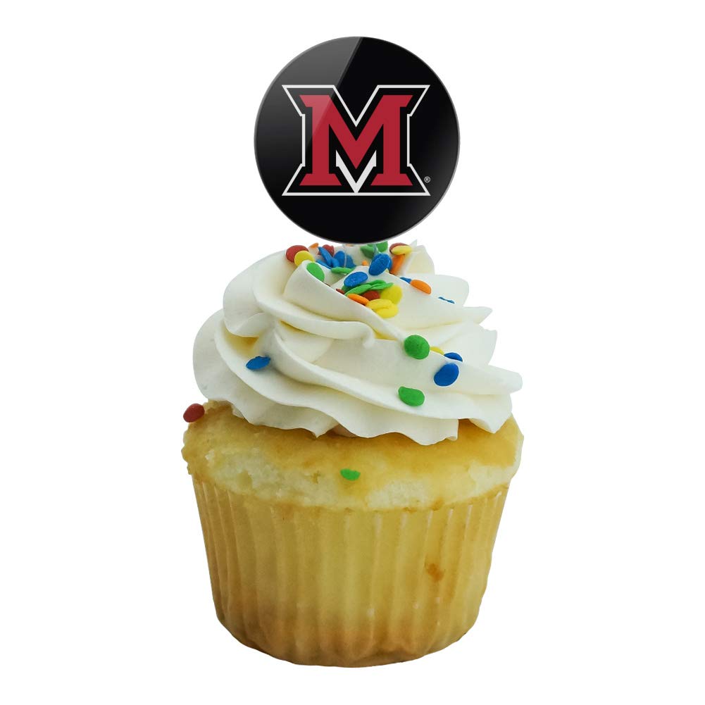 Graphics & More Miami University Redhawks Logo Cupcake Picks Toppers Decoration Set Of 6