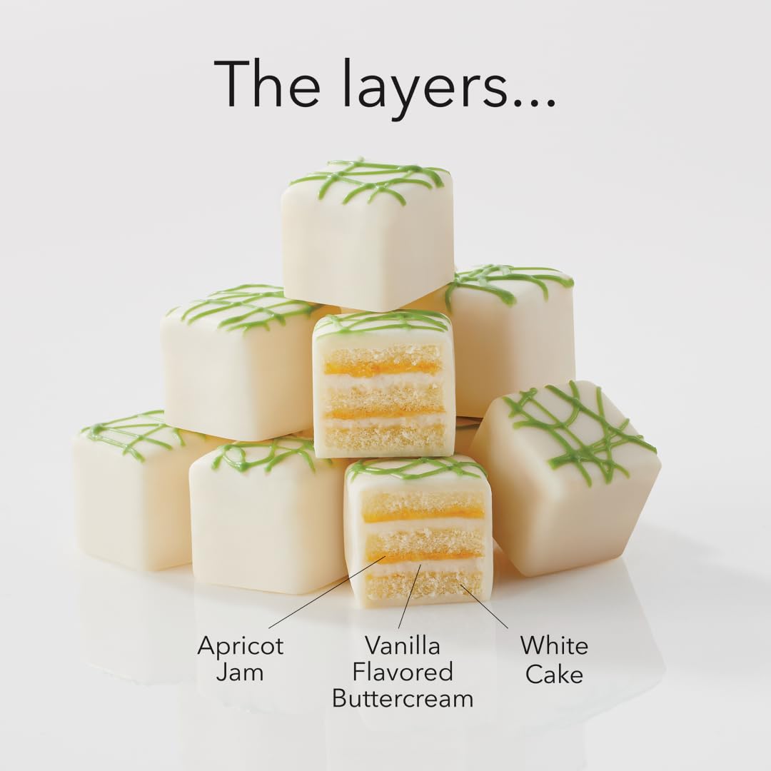 The Swiss Colony Bah Humbug Petits Fours Cakes - Gourmet Cake Assortment with Chocolate, Vanilla, and Layer Cakes - Holiday Dess
