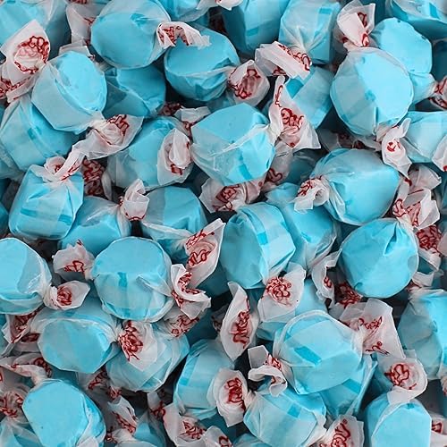 Raspberry Salt Water Taffy Individually Wrapped, Old Fashion Saltwater Taffy Candy Bulk, by Queen City Candy Cave (2.5 Pound)