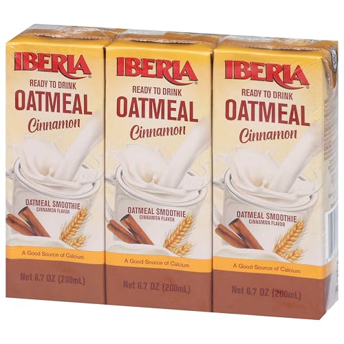 Iberia Oatmeal Drink, Cinnamon Flavor, Ready-to-Drink, 7 Fl Oz, Pack of 24
