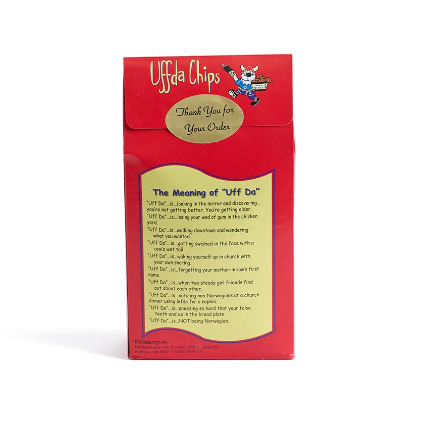 Uffda Chips - Made From Real Lefse - 6 Oz - By Norsland Lefse (Seasoned Salt)