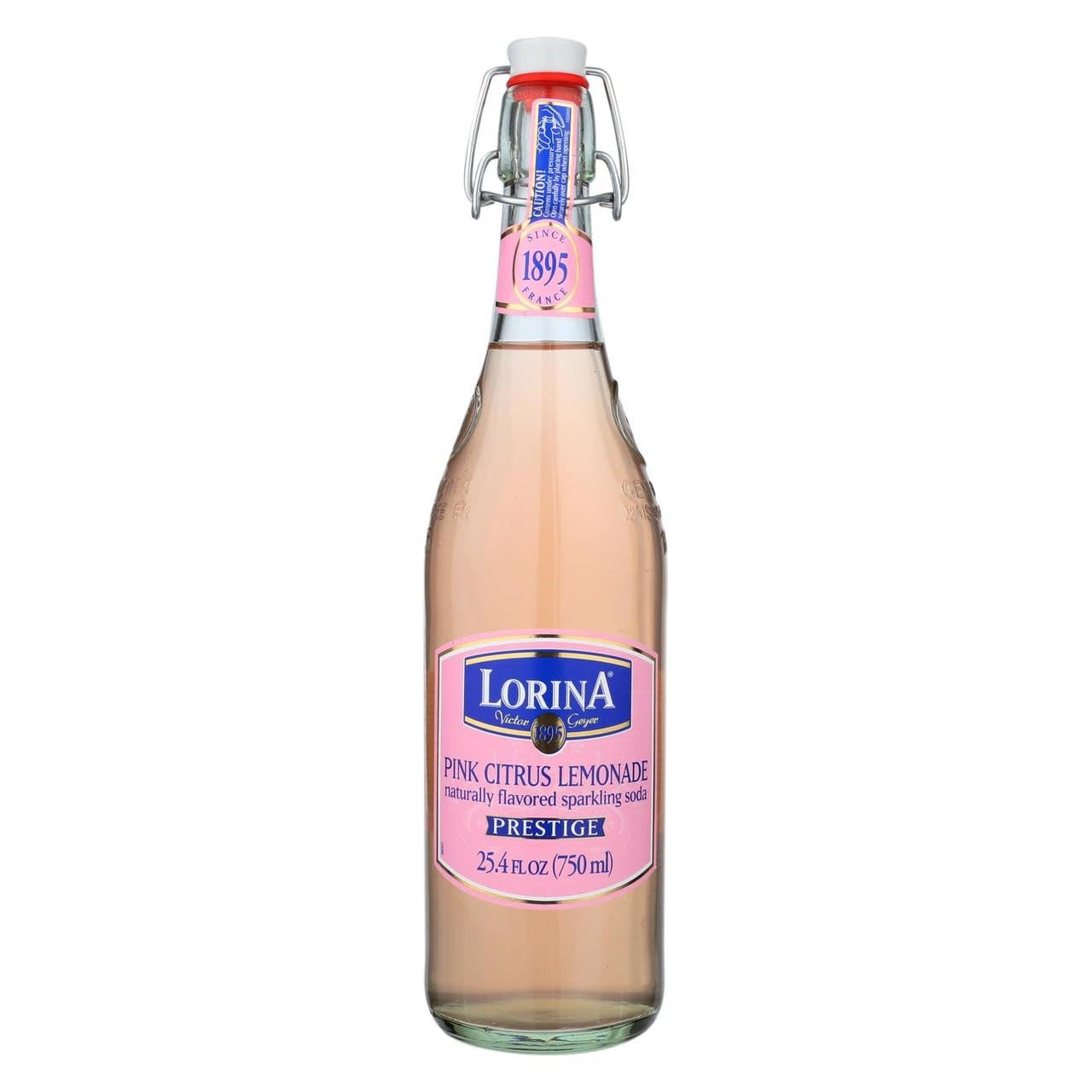 Lorina Sparkling Soda Water, Pink Lemonade Flavor, Naturally Flavored, Gluten-Free, 25.4oz, 3-Pack