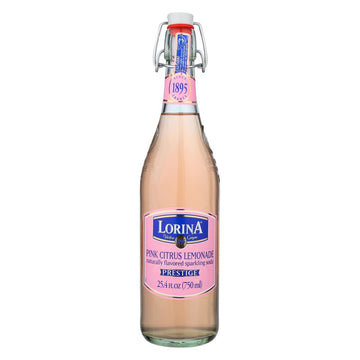 Lorina Sparkling Soda Water, Pink Lemonade Flavor, Naturally Flavored, Gluten-Free, 25.4oz, 3-Pack