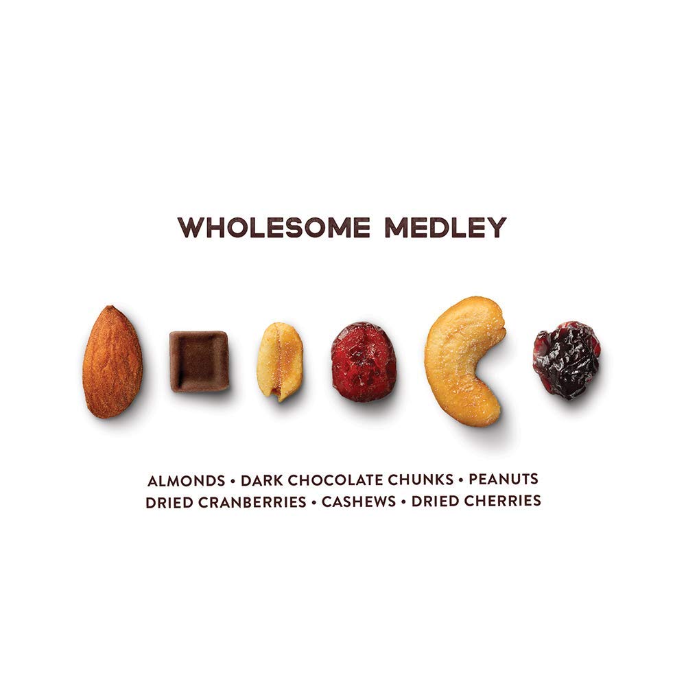Second Nature Wholesome Medley Trail Mix - 14 Oz Resealable Snack Pouches (Pack Of 6), Certified Gluten-Free Snack - Dark Chocol