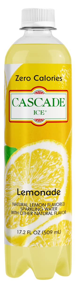 Cascade Ice Sparkling Water, Lemonade, 17.2 Fl Oz, Pack of 12