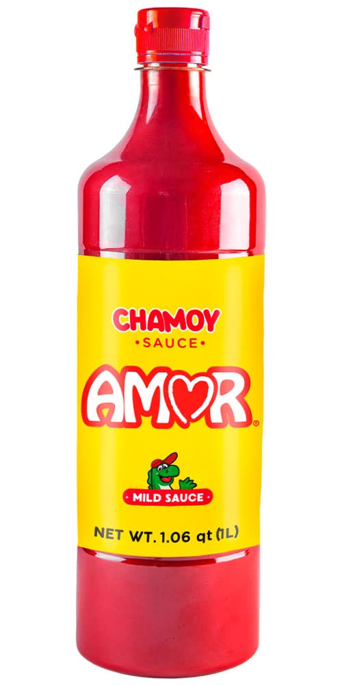 Amor Chamoy Sauce | Bittersweet Flavor | 2,500 Scoville Level Enjoy It With Fruits, Veggies, Snacks, And Drinks | Kosher | 33 Fl