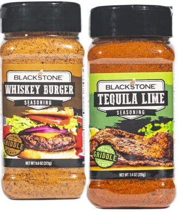 Blackstone BBQ Grill Seasonings - Whiskey Burger & Taquilla Lime - 9.7 oz (Pack of 2)