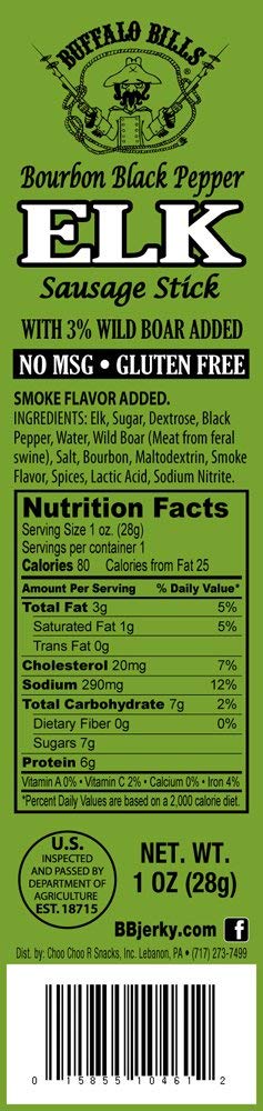 Buffalo Bills spirit-inspired flavor Black Pepper Elk Game Sticks, 15 Ounce Tub, 15 Sticks