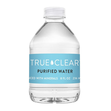 True Clear Purified Bottled Water, Bpa Free Mini Water Bottles, Easy To Carry (8.0 Oz Per Bottle, 24 Bottles Per Carton)