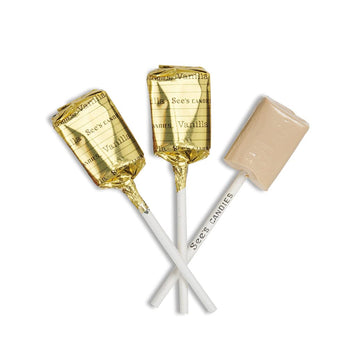 Sees Candies Vanilla Lollipops, 1lb 5 oz, White, Pack of 1