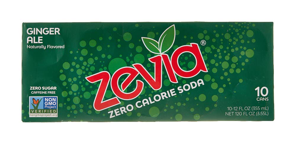 Zevia Zero Calorie Soda, Ginger Ale, 12 Fl Oz, Pack of 10, Ambient Temperature