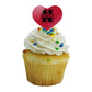 GRAPHICS & MORE Cupcake Picks Set of 6, Acrylic, Heart Design, One Size, Northwestern Oklahoma State University