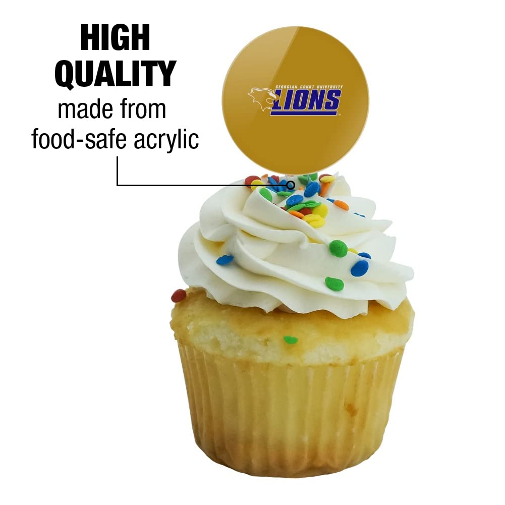 Georgian Court University Secondary Logo Cupcake Picks Toppers Decoration Set Of 6