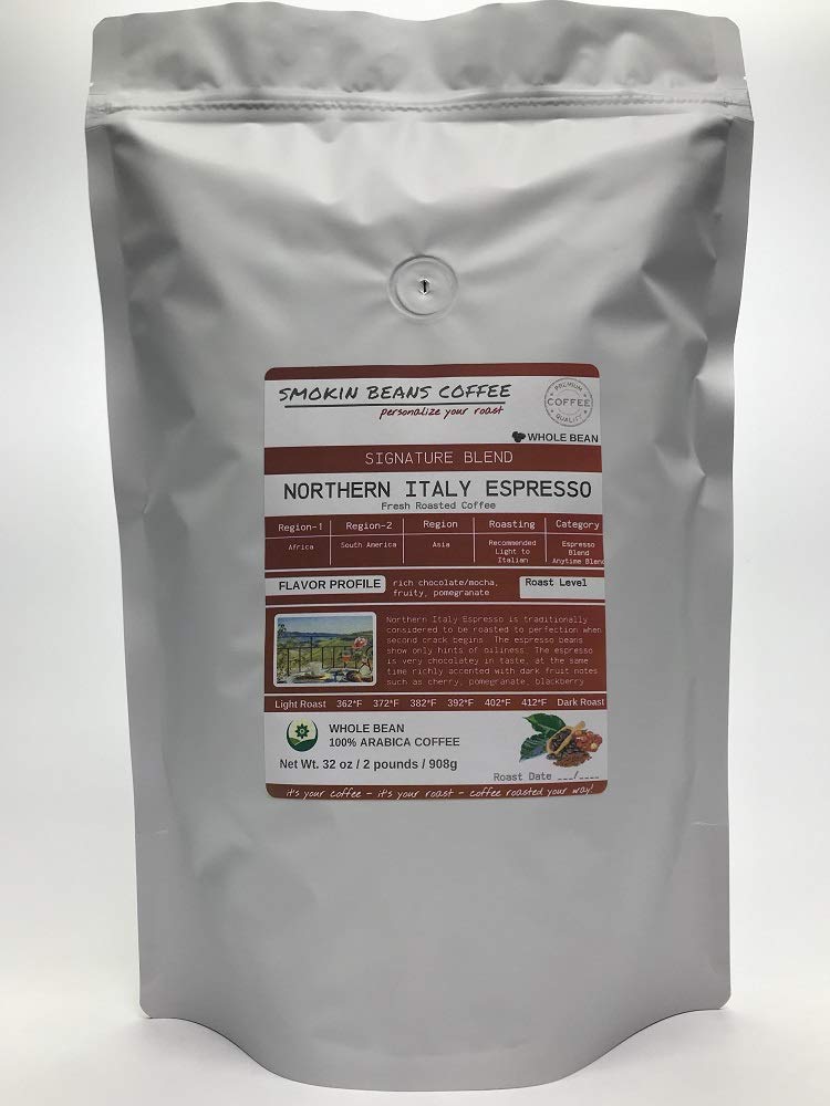 Smokin Beans Espresso Coffee, Signature Blend, Whole Bean, 2-Pound (16 Ounce Pack of 2)