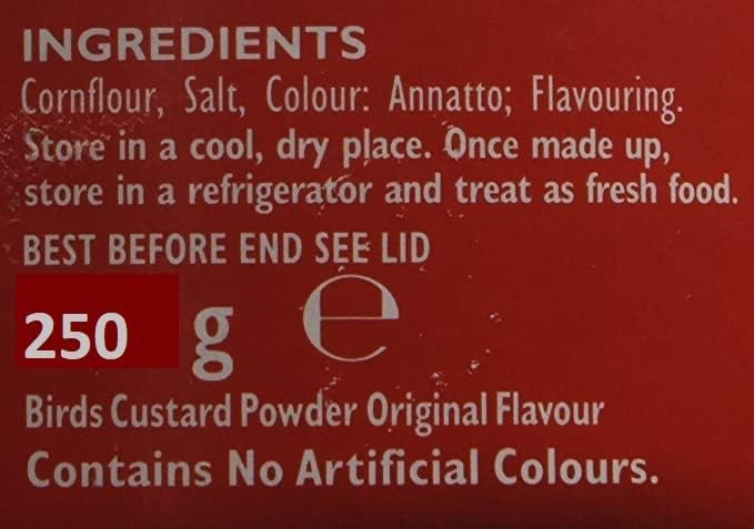 Bird's Custard Powder 250g - Traditional Creamy Flavor for Desserts and Baking, Pack of 1