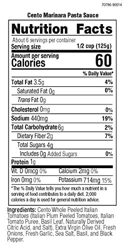 Cento Italian Marinara Sauce Jars, 25.5 Ounce (Pack Of 6)