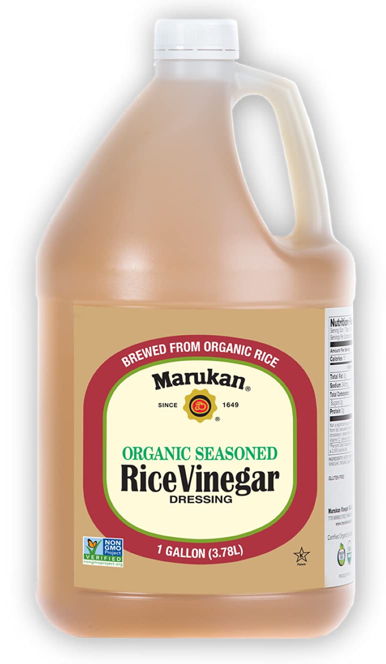 Marukan Organic Seasoned Rice Vinegar, 1 Gallon, 128 Fl Oz, Pack of 1