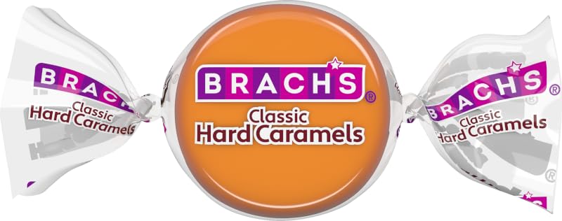 Brach's Nips Caramel Hard Candy, Individually Wrapped, 3.25 oz Bags, Pack of 12, Brown, Perfect for Sharing and Snacking