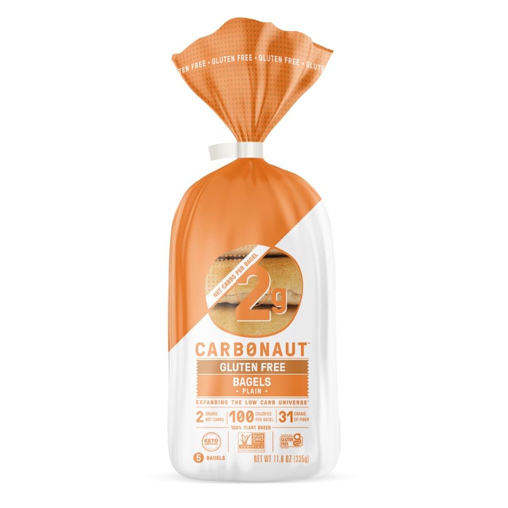 Carbonaut Gluten Free Bagels, Low Carb Bagels, Keto Bagels, Keto-Certified Food, Bread, Snack, Meals, Non-Gmo, Vegan Bagels 4 Pa