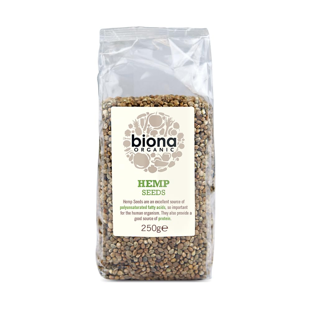 Biona Organic Hemp Seeds, 250g (8.8 Ounce), Non-GMO, High Protein Snack