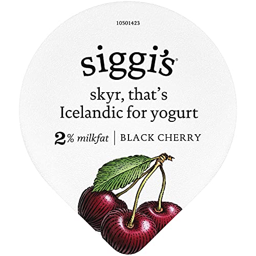 siggis 2% Icelandic Strained Lowfat Yogurt, Black Cherry, 5.3 oz., Single Serve Cup