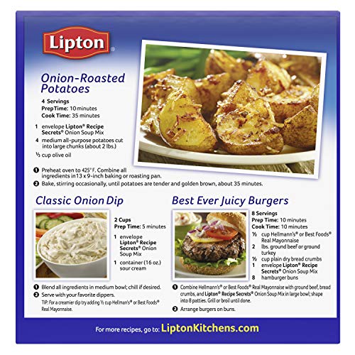 Recipe Secrets Lipton Recipe Soup and Dip Mix For a Delicious Meal Onion Great With Your Favorite Recipes, Dip or Soup Mix 2 oz
