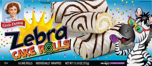 Little Debbie Zebra Cake Rolls, Individually Wrapped Cake Rolls, 13.1 Oz, 6 Ct