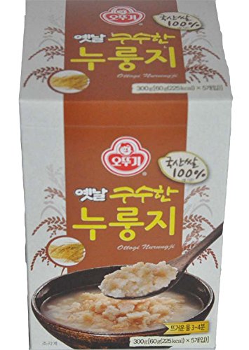 Ottogi Scorched Rice Chips - Korean Nurungji Snack, 2.1oz (60g)    5 Packs, Crispy & Savory Traditional Rice Cracker