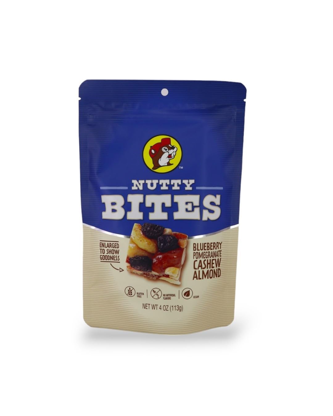 Buc-ee’s Nutty Bites - Sweet & Crunchy Nut Clusters, Gluten-Free Snack, Blueberry Pomegranate Cashew Almond, 4 Ounce