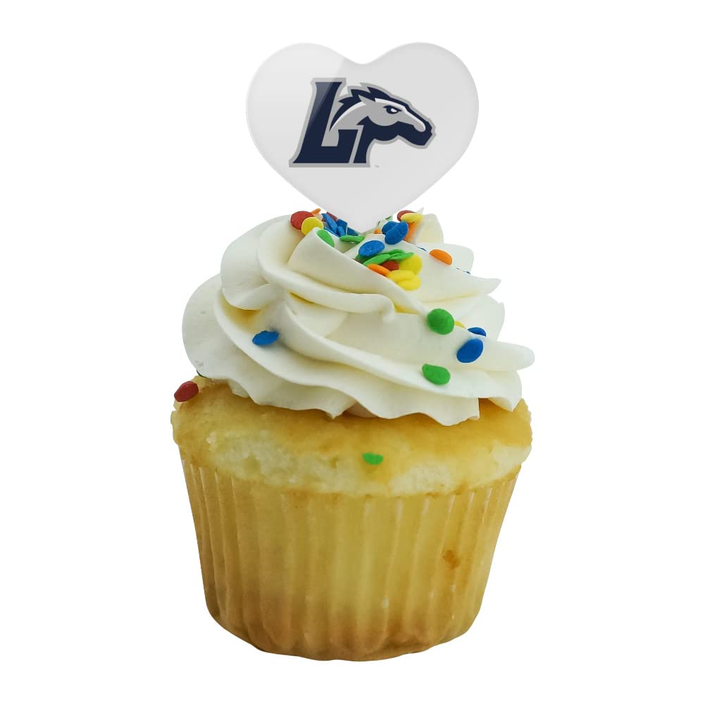 GRAPHICS & MORE Cupcake Picks Set of 6, Heart Decoration, Acrylic, Longwood University, One Size, Model CUPCAKE.HEART.CLCLWC.Z007625