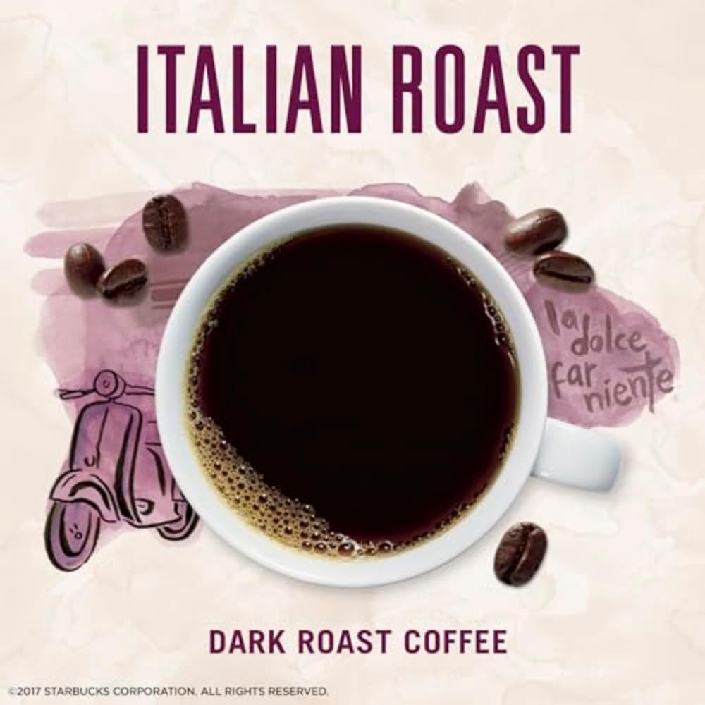 Starbucks VIA Instant Coffee, Dark Roast Italian Roast, 100% Arabica, 50 Packets (0.11 Ounce Each)