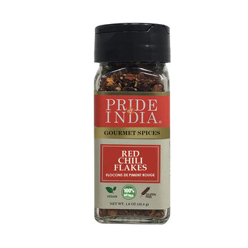 Pride Of India ?Red Chili Flakes ?Gourmet Spice/ Culinary Must Have ?Pleasant Heat/ Distinct Flavor & Aroma ?Sprinkle Onto Pizza