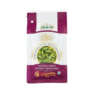 Emperor Akbar Cardamom (Elaichi)- 250G - Green Cardamom In Superior Aroma-Lock Pack (Purple Grade - 8Mm Above)