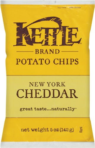 Kettle Brand Potato Chips, New York Cheddar, 5-Ounce Bags (Pack Of 15)