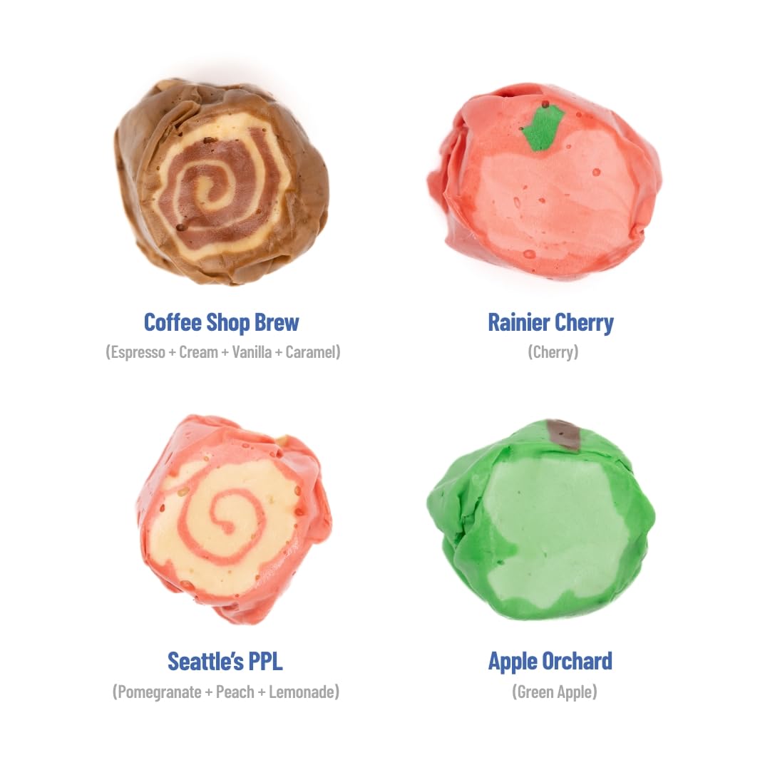 Taffy Shop Seattle Space Needle Salt Water Taffy - Gourmet Soft Chewy Candy, Variety Pack, Bulk Sweet Snack, Fresh Gift & Gluten
