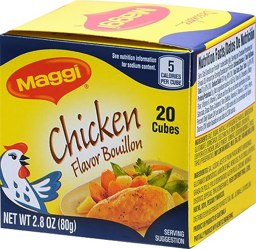 Maggi Chicken Flavor Bouillon 20 Cubes, 2.80 Ounce (Pack of 24)