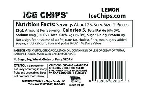 Ice Chips Xylitol Candy Tins 5.28 Oz Total (Lemon, 3 Pack) - Includes Band As Shown