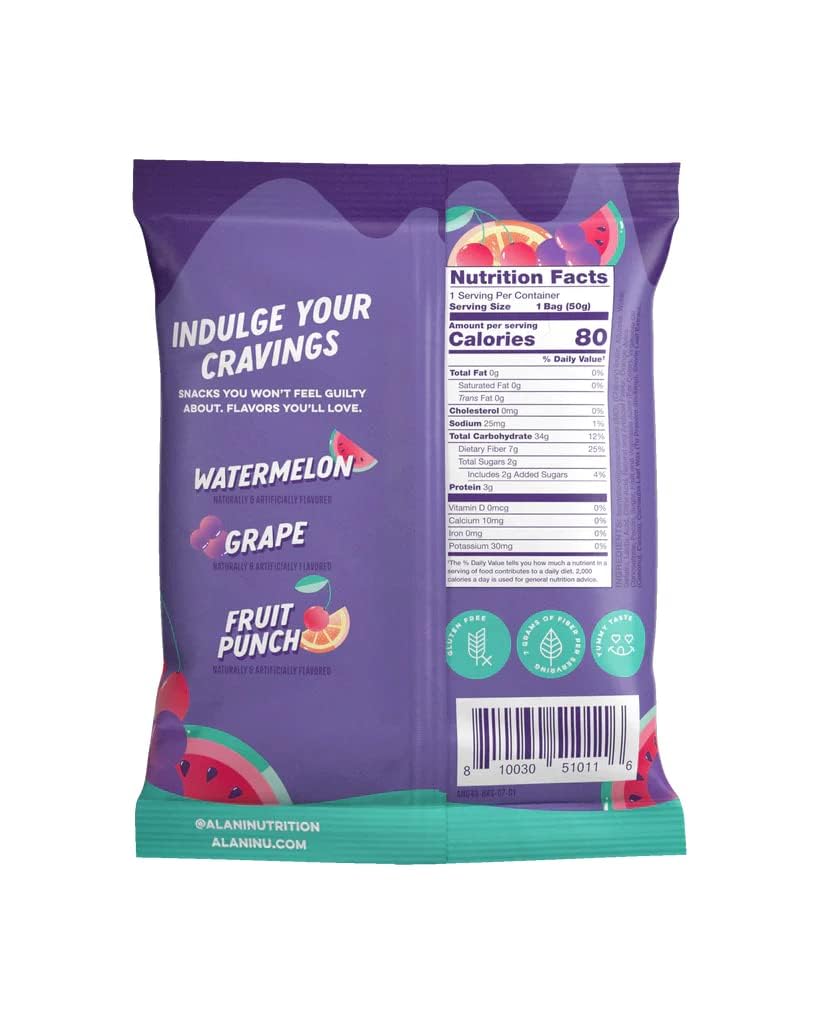 Alani Gummis Gummy Bears Low Sugar Gummy Candy (2G) | 80 Calories per Bag | On-The-Go Snacks | Gluten Free | 7G of Fiber | Natur