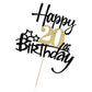 Kaoenla Black Gold Glitter Happy 20Th Birthday Cake Topper - Hello 20/Cheers20,Happy Twenty Birthday Anniversary,20 Years Old Bi