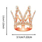 Fulanfudi Mini Crown Cake Topper Set, 16pcs, Rhinestone, Alloy, Small, Rose Gold, Baby Shower, Princess Birthday Decorations