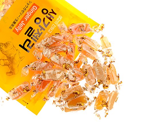 Ilkwang Ginger Chew Jelly Chews Chewy Candy 250 Grams (8.8 Oz) Product Of Korea (Ginger Jelly)